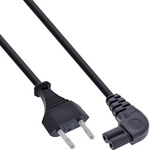 InLine&reg; Netzkabel, Netzstecker auf Euro 8 C7 Stecker, gewinkelt, 3,0m