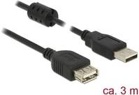 DELOCK USB Verl. A -> A St/Bu 3.00m schwarz