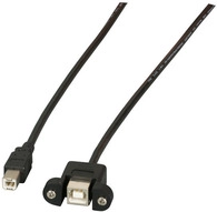 USB2.0 Verl&auml;ngerungskabel B-B, St.-Einbaubuchse, 1,0m, schwarz, Classic