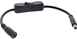 InLine&reg; DC Kabel mit Schalter, 5,5 x 2,1 mm, AWG 18, schwarz, 0,20 m
