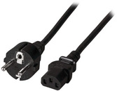 Netzleitung Schutzkontakt 180&deg; - C13, 180&deg;, schwarz, 2,0 m, 3 x 0,75 mm&sup2;