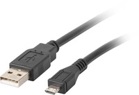 LANBERG USB Micro(M)->USB-A(M) 2.0 Kabel 1m schwarz