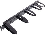 InLine&reg; 19 Kabelf&uuml;hrungspanel, 5 Kunststoffb&uuml;gel abnehmbar, RAL 9005, schwarz