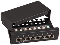 Mini-Patchpanel STP 12xRJ45 Cat.6, 10?, 1HE, RAL9005 schwarz