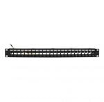 Televes Frontblende 19z UFB24RJ-A 1HE mit Kabelhalter,24xRJ45 RAL 9005