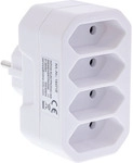 InLine&reg; Steckdosenadapter, Schutzkontakt-Stecker auf 4x Eurobuchse