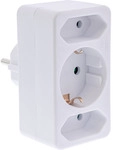 InLine&reg; Steckdosenadapter, Schutzkontakt Stecker an 2x Euro + 1x SK, wei&szlig;