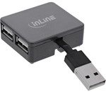 InLine&reg; USB 2.0 4-Port Hub, USB-A Stecker auf 4x USB-A Buchse, Kabel 4cm