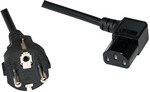 Power cable, CEE 7/7 to IEC C13 (90&deg;), black, 2 m