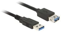 DELOCK USB Verl. USB3.0 A -> A St/Bu 0.50m schwarz