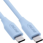 InLine&reg; USB 2.0 Kabel, USB-C Schnellladekabel 100W, Eisbonbon/blau 0,5m