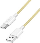 USB 2.0 Type-C cable, A/M to C/M, 480 Mbps, 60W, nylon, yellow, 1 m