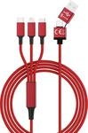 smrter Hydra ULTRA 5in1 Nylon-Ladekabel, 120cm, red retail