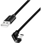 USB 2.0 Type-C gaming cable, C/M 180&deg; to A/M, 480 Mbps, 60W, alu, black, 3 m