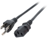 Netzleitung USA/NEMA 5-15P - C13 180&deg;, schwarz, 1,8 m, SVT AWG18 x 3C