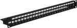 Verteilerfeld 19" 1HE, 24-Port, Metall, schwarz RAL9005