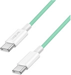 USB 2.0 Type-C cable, C/M to C/M, 480 Mbps, 60W, nylon, green, 1.5 m