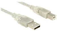 USB Kabel Delock A -> B St/St 1.50m transparent