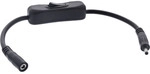 InLine&reg; DC Kabel mit Schalter, 3,5 x 1,35 mm, AWG 18, schwarz, 0,20 m