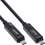 InLine&reg; USB 3.2 Gen.2 AOC Kabel, USB-C Stecker/Stecker 8K60Hz 60W, schwarz, 10m