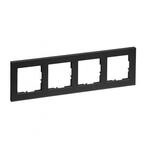 Legrand 765384 SEANO+4-fach Rahmen in der Farbausf&uuml;hrung Schwarz lackiert