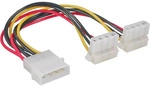 InLine&reg; Strom Y-Kabel intern, 1x 5,25 an 2x 5,25 gewinkelt 0,15m