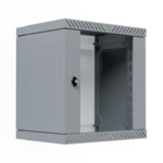 Wandgeh&auml;use 19" X-Rack mit Glast&uuml;r 400-600mm, 12HE grau RAL7035