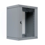 Wandgeh&auml;use 19" X-Rack mit Glast&uuml;r 400-600mm, 15HE grau RAL7035