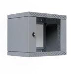Wandgeh&auml;use 19" X-Rack mit Glast&uuml;r 400-600mm, 9HE grau RAL7035