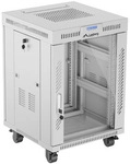 LANBERG 19" 15U 600x600 freist. LCD Glast&uuml;r V2 (FlatPack) gr (Speditionsversand)