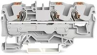WAGO 2206-1301 3-Leiter-Durchgangsklemme,mit Dr&uuml;cker,6mm&sup2;,grau