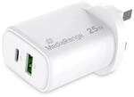 MediaRange Ladeger&auml;t 25W 2-Port 1x USB-A/1x USB-C UK GaN, ws