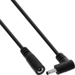 InLine&reg; DC Verl&auml;ngerungskabel, Winkelstecker, 3,5 x 1,35 mm, schwarz, 5 m