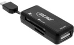 InLine&reg; OTG Card Reader Dual Flex, f&uuml;r SD+microSD, mit USB Buchse+2 Kartenslots