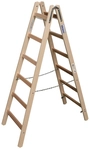 Krause Holz-Sprossen-Doppelleiter 2x6 Arbeitsh&ouml;he:ca.3,0m 8,5kg 170088