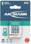 ANSMANN 5030142 NiMH-Akku Micro AAA, Phone DECT, 800mAh, 3er-Pack