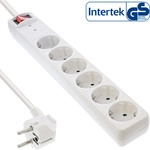 InLine&reg; Steckdosenleiste, 6-fach Schutzkontakt, mit &Uuml;SS, wei&szlig;