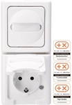 KOPP APWG Blue Electric 1308.0200.0 Kombination Schuko & Wechsel wei&szlig; senkr.
