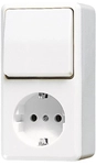 JG Schuko-Steckdose mit 676AWW Ws-S. AP600 alpinweiss