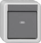 GIRA 515130 Taster-BA 1fach Kontroll- fenster+ 1-Punkt KNX WG AP IP44 Grau