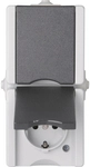 Kopp Schutzkontsteckd.AP-FR 947556008 2-fach senk.KS 16A 250V proAQA hg/dg
