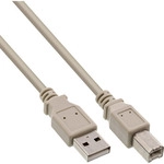 InLine&reg; USB 2.0 Kabel, A an B, beige, 0,5m