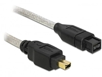 DELOCK FireWire-Kabel FW400 4Pin -> FW800 9Pin St/St 1.00m