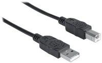 MANHATTAN USB Kabel A -> B St/St 3.00m schwarz