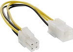 InLine&reg; Strom Verl&auml;ngerung intern, P4 4pol ST / BU, Netzteil zu Mainboard, 0,20m