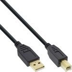 InLine&reg; USB 2.0 Kabel, A an B, schwarz, Kontakte gold, 10m
