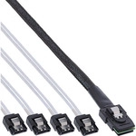 InLine&reg; SAS Anschlusskabel, Mini-SAS SFF-8087 an 4x SATA, 1:1, OCR, 0,75m