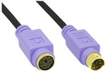 InLine&reg; PS/2 Verl&auml;ngerung, Stecker / Buchse, PC99, violette Stecker, PREMIUM, 2m