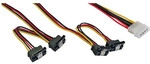 InLine&reg; Strom Y-Kab int.,1x13,34cm (5,25)/4x15pol SATA gew.m.Lasche, 0,40+0,55m