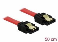 DELOCK SATA-Kabel SATA III -> SATA St/St 0.50m rot Clips